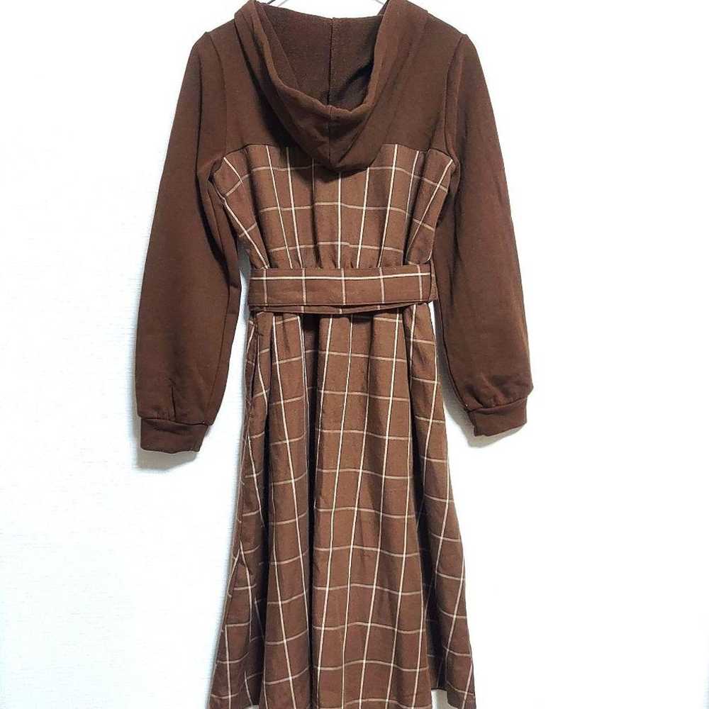 axes femme Long One-piece Dress Brown Unique and … - image 11