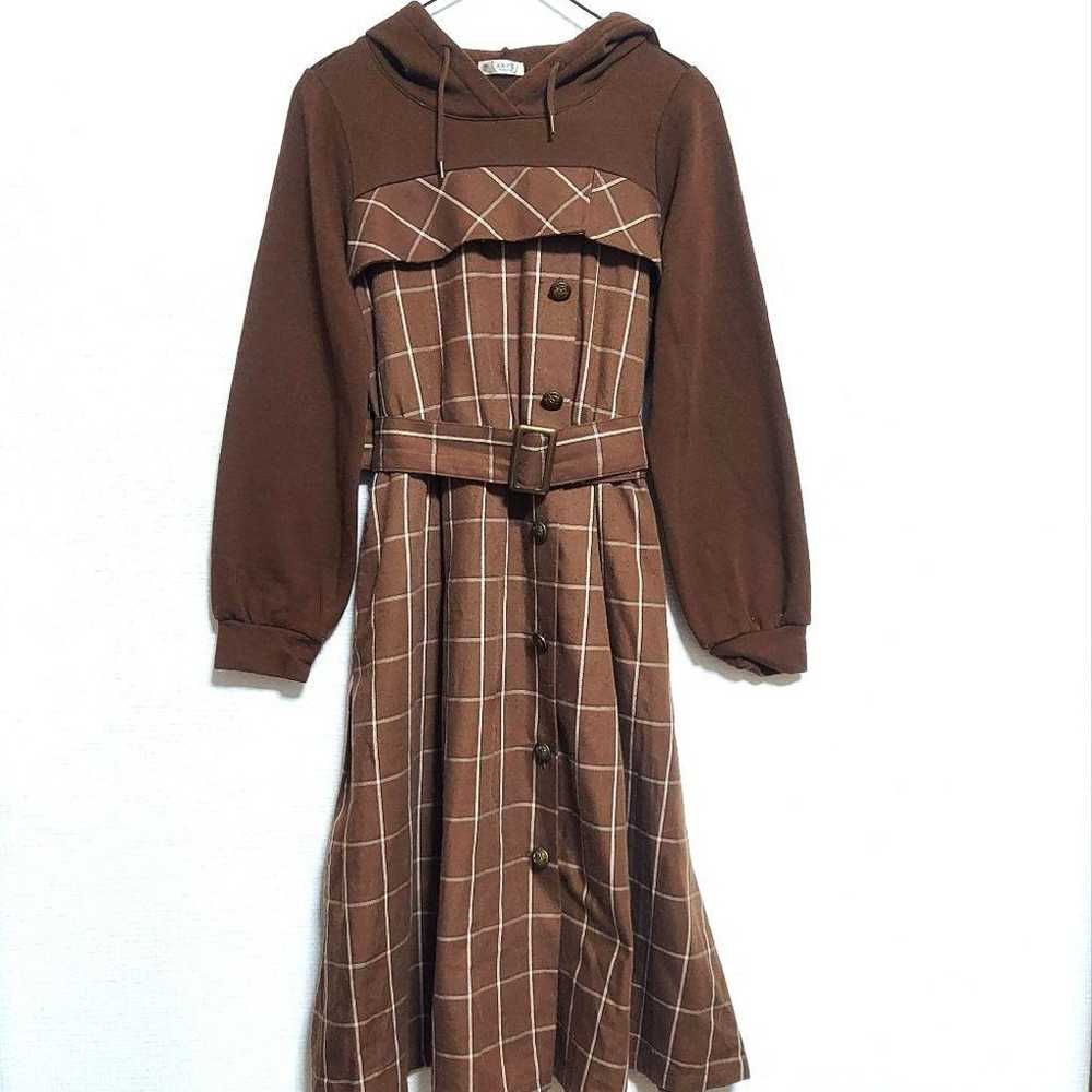 axes femme Long One-piece Dress Brown Unique and … - image 1