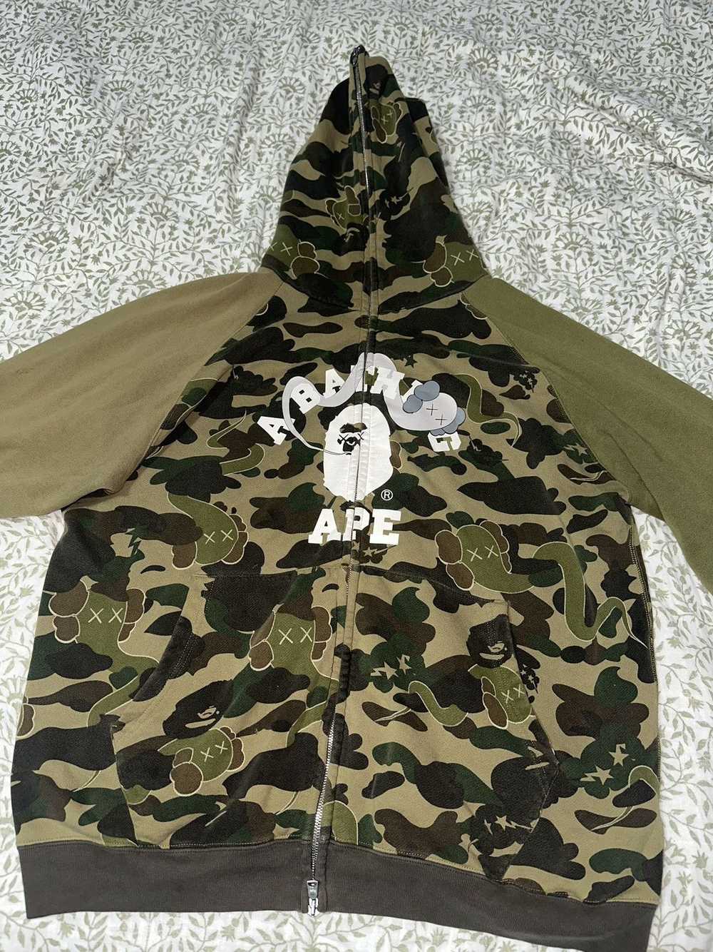 Bape × Kaws Bape x Kaws Crazy Camo Full Zip Hoodie - image 1