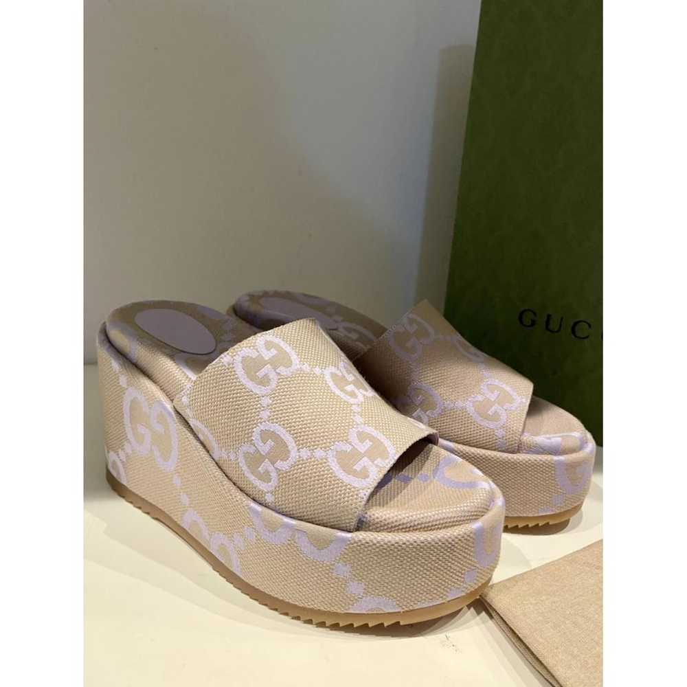 Gucci Double G cloth sandals - image 2