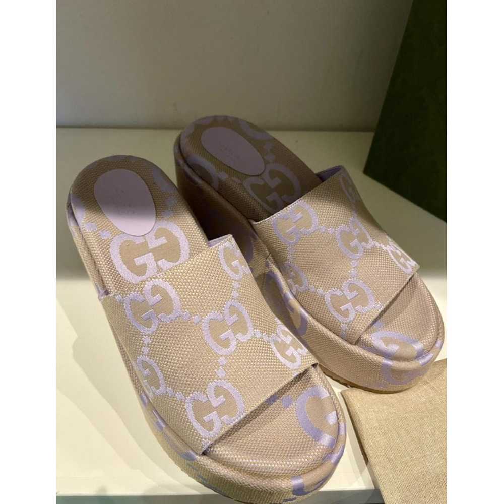 Gucci Double G cloth sandals - image 3