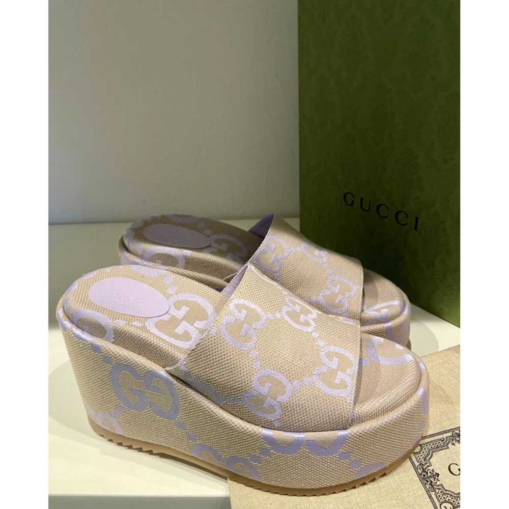 Gucci Double G cloth sandals - image 6