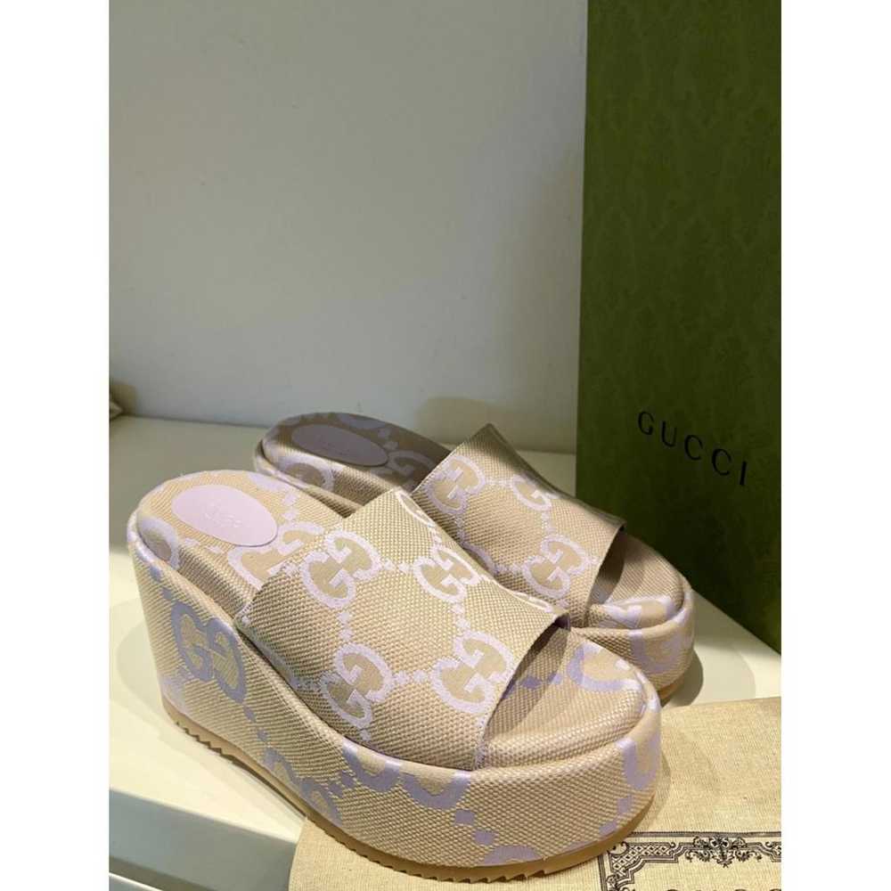 Gucci Double G cloth sandals - image 7