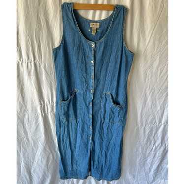 Vintage Denim Maxi Button Dress - image 1