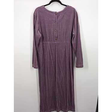 VTG Willi Wear Corduroy Midi Dress Purple Button … - image 1