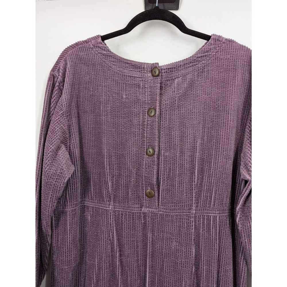 VTG Willi Wear Corduroy Midi Dress Purple Button … - image 4