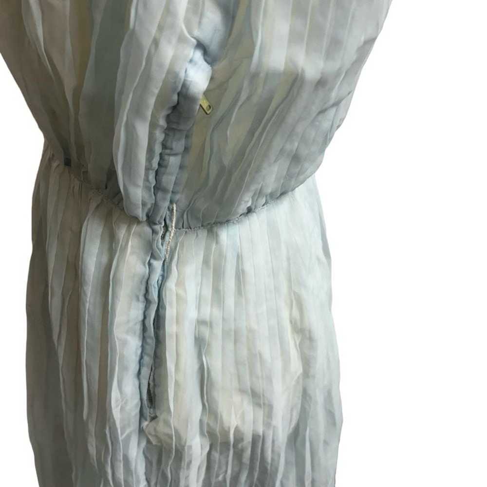 50s/60s Light Blue Pleated long sleeveless sheer … - image 3