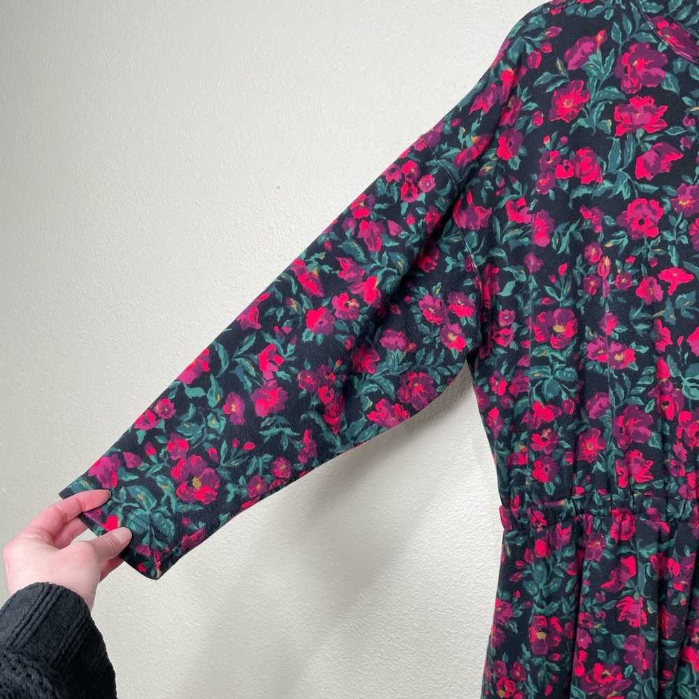 Vintage 80s 90s Eddie Bauer Floral Mock Neck Cott… - image 4