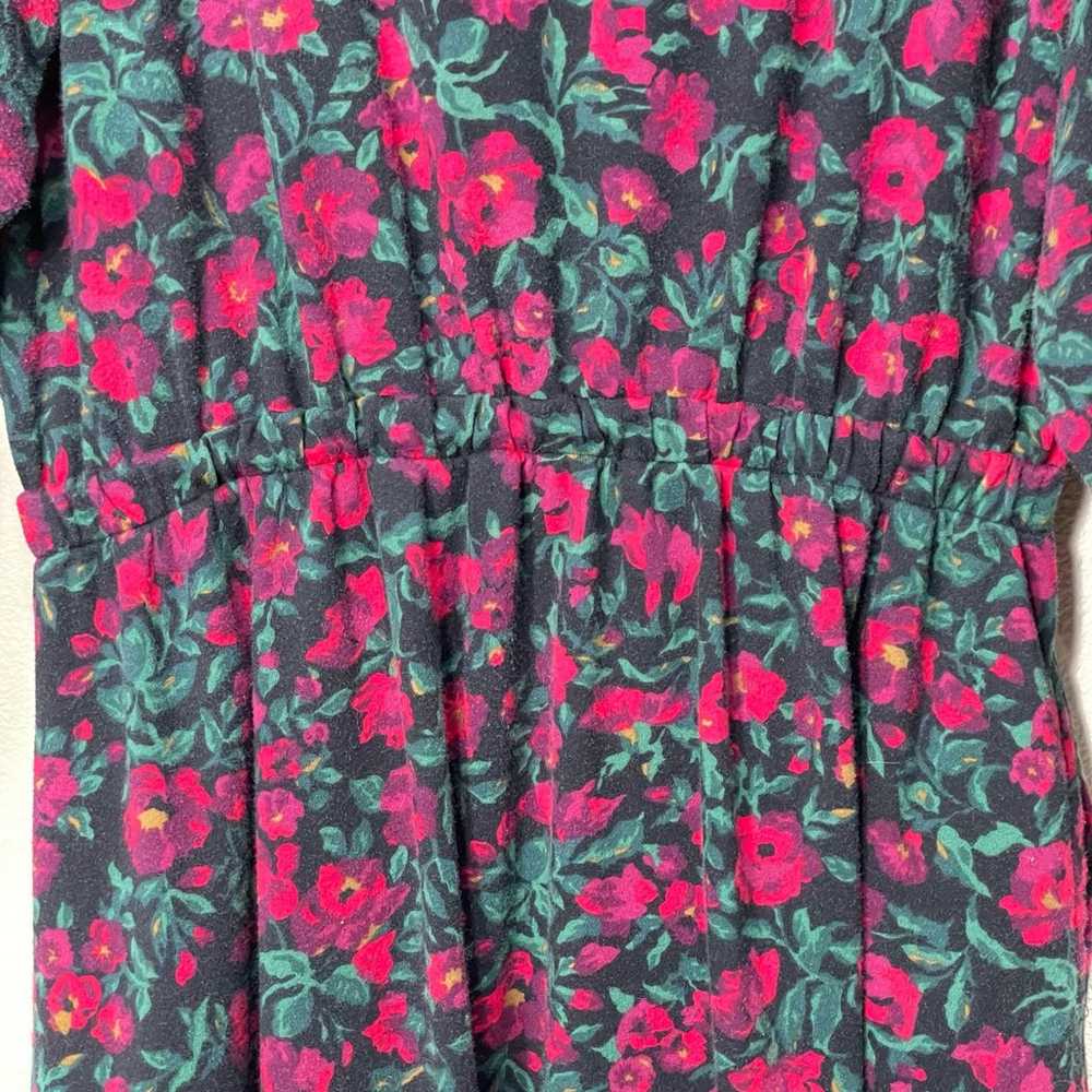 Vintage 80s 90s Eddie Bauer Floral Mock Neck Cott… - image 5