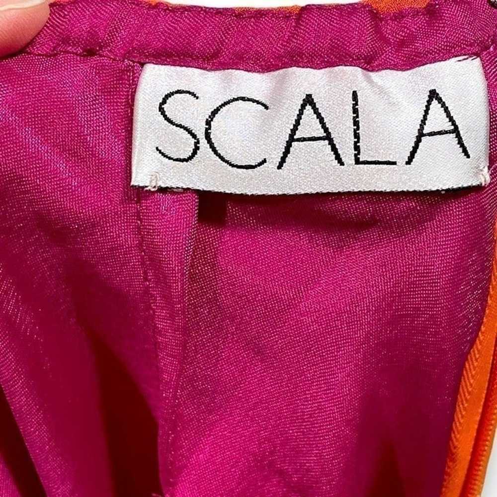 SCALA 100% Silk Vintage Y2K Pink Orange Ombre Bea… - image 9