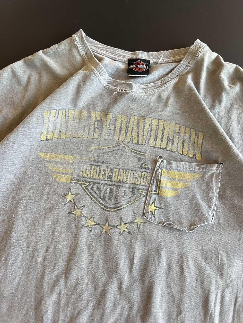 Vintage 90s Harley Davidson Pocket T-Shirt Distre… - image 3