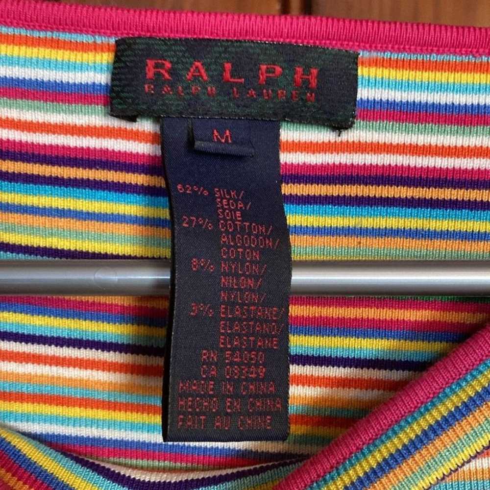 Ralph Lauren Silk Blend Multicolor Boat Neck 3/4 … - image 5