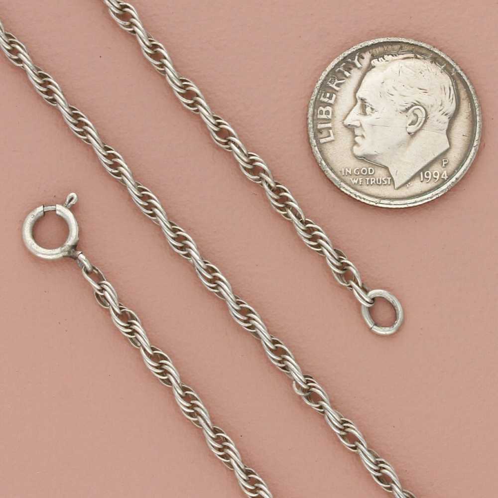 Sterling Silver sterling silver 3mm rope chain ne… - image 2