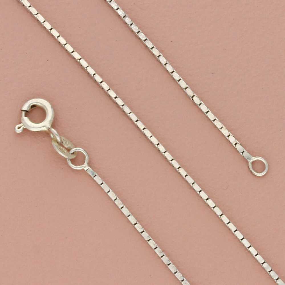 Sterling Silver sterling silver 1mm box chain nec… - image 1