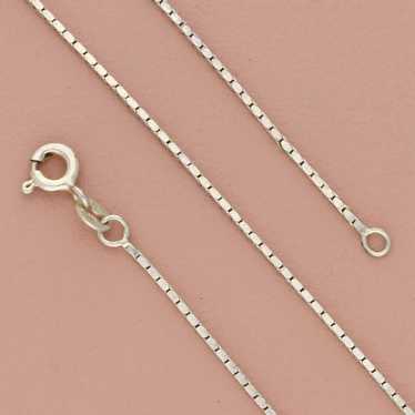 Sterling Silver sterling silver 1mm box chain nec… - image 1