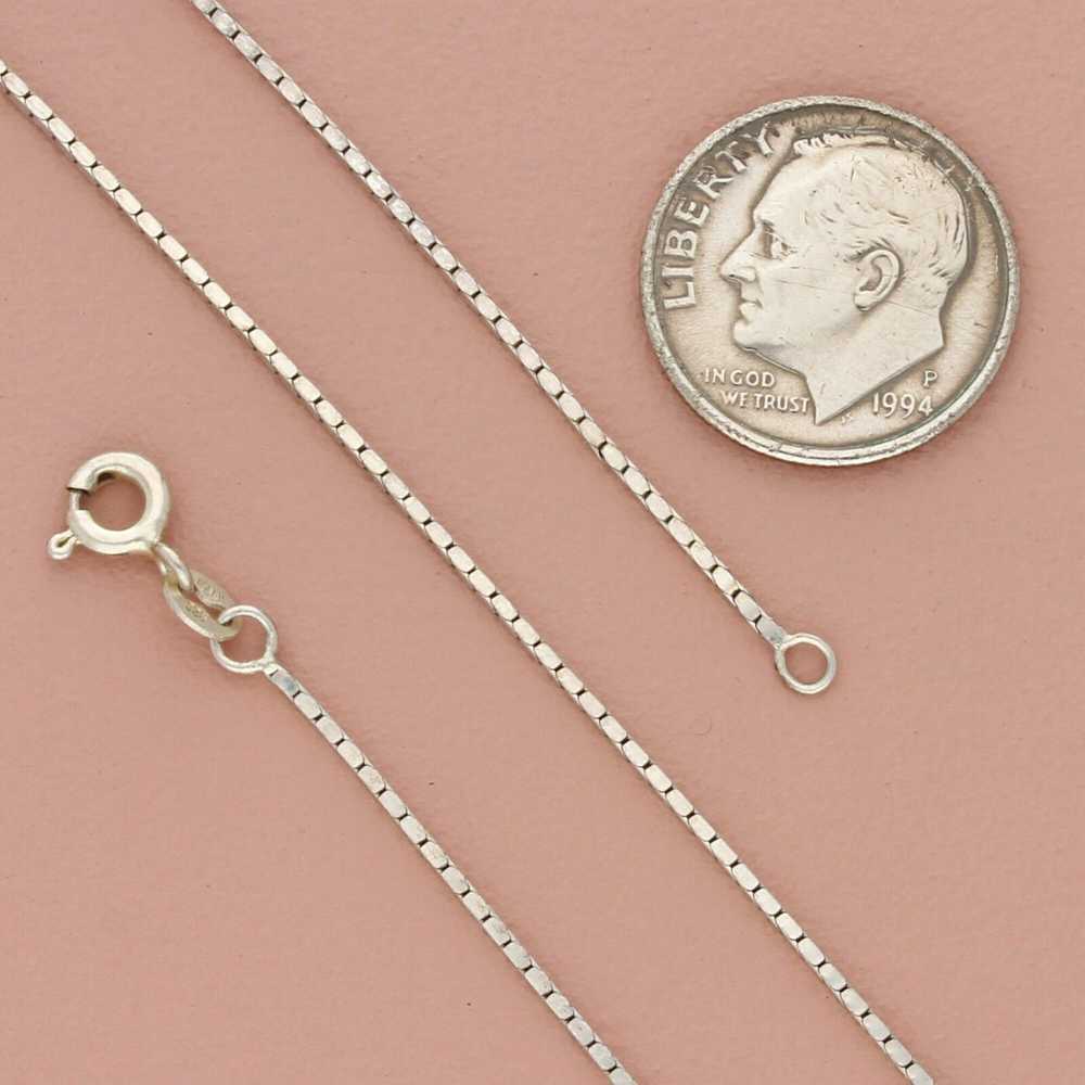 Sterling Silver sterling silver 1mm box chain nec… - image 2