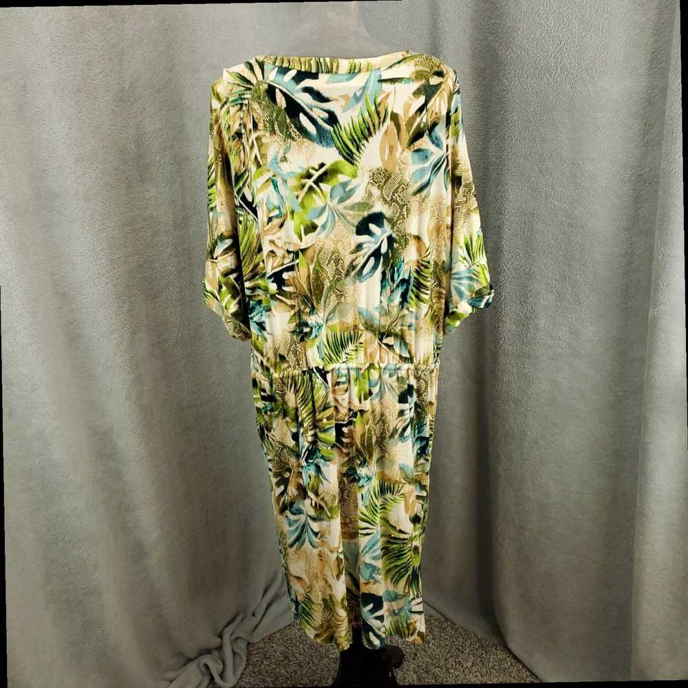 Vintage Floral Tropical Print Stretchy Shift Dres… - image 3