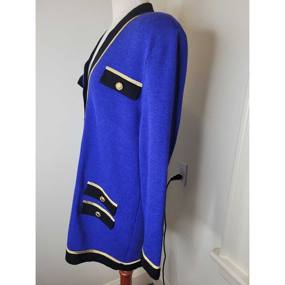 Vintg. St. John Collection Blue Sweater Cardigan … - image 2