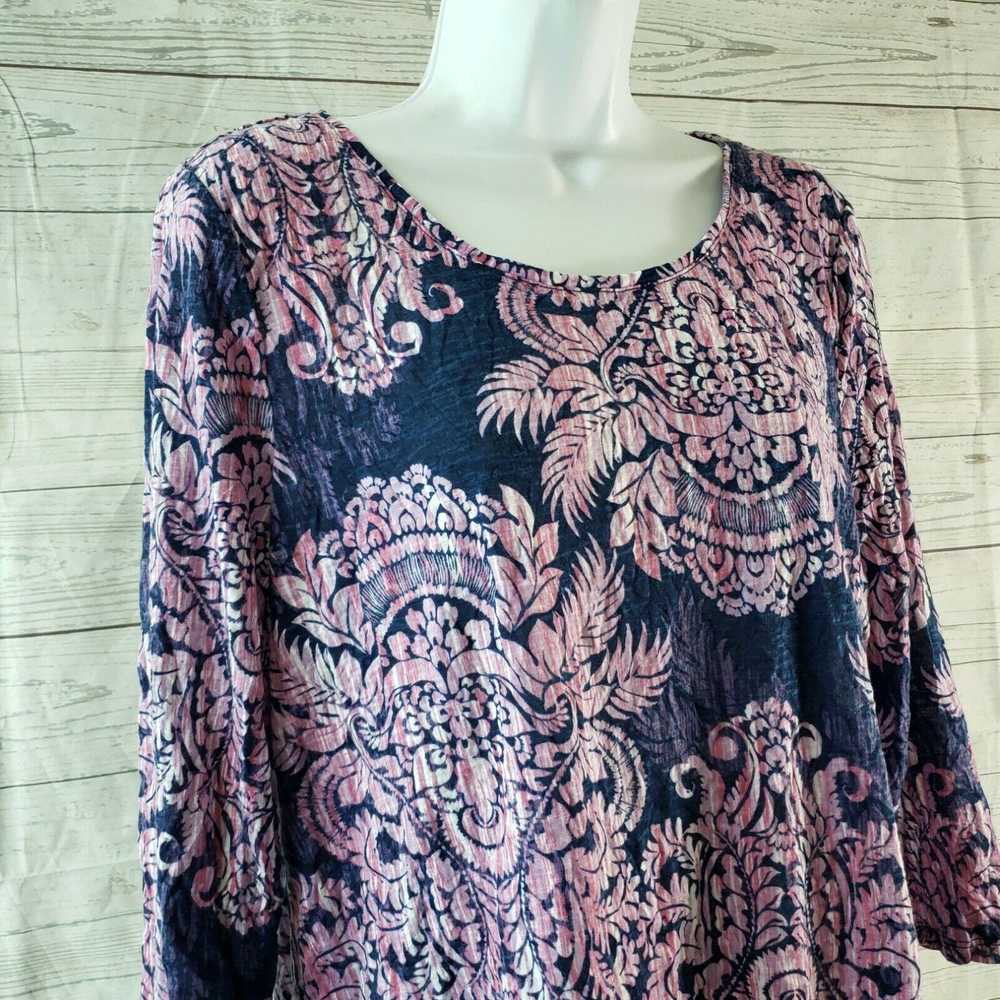 Vintage Chicos Womens Pinted Top Sz 1 US Medium B… - image 2