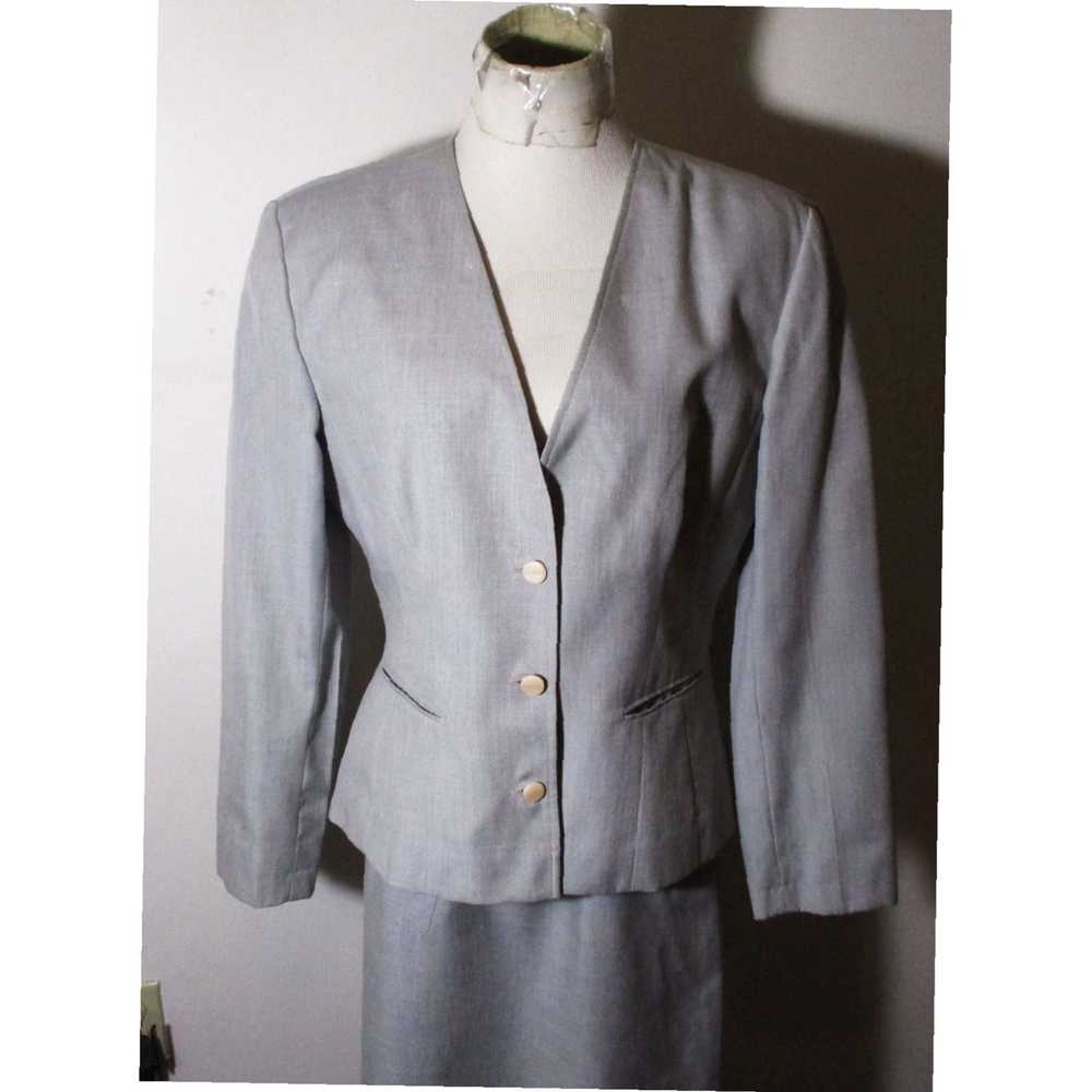 Vintage Elegant Petite Sophisticate Gray Silk Ble… - image 2