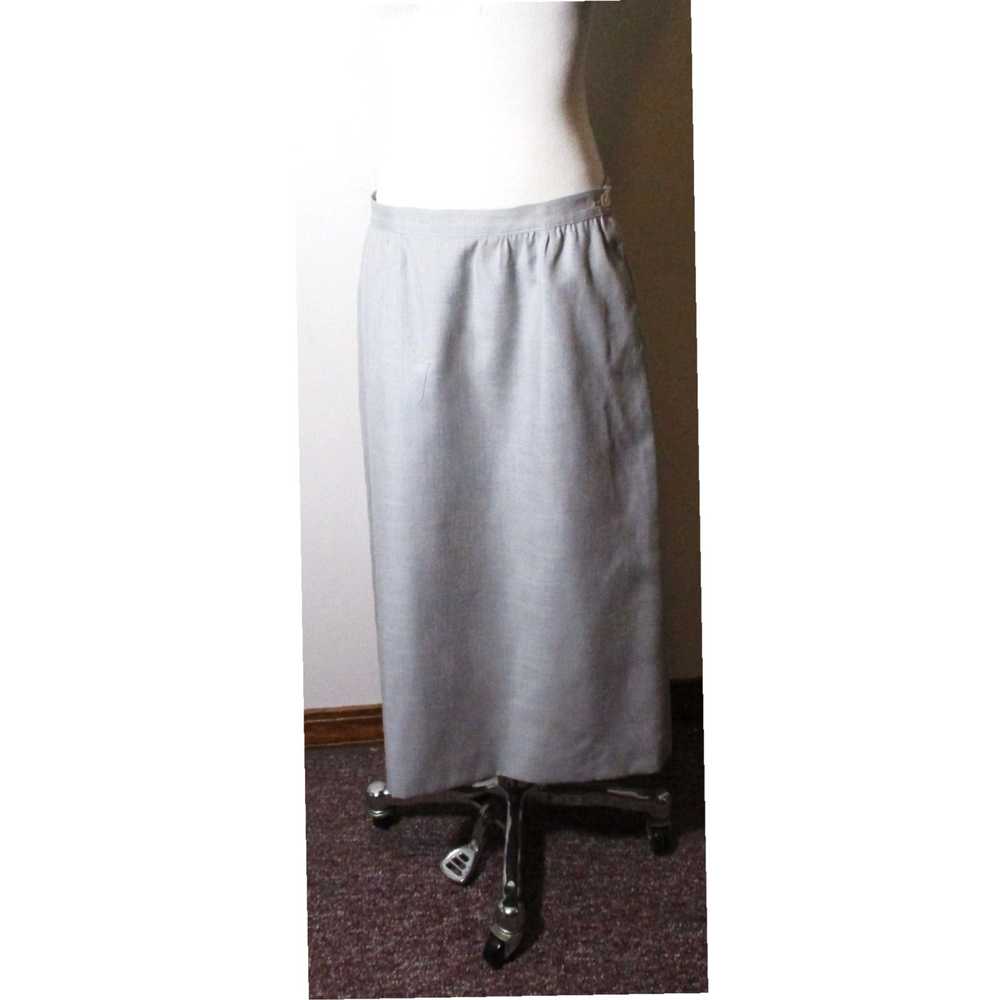 Vintage Elegant Petite Sophisticate Gray Silk Ble… - image 7