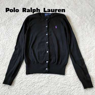 Polo Ralph Lauren Cotton Cardigan Black Purple - image 1