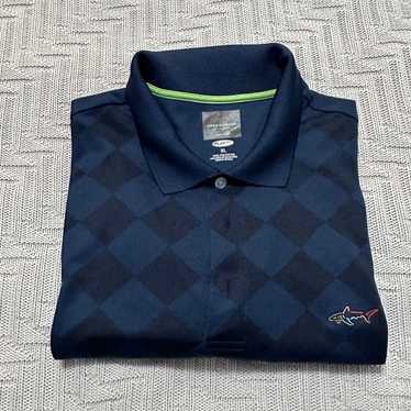 Greg Norman Greg Norman navy blue harlequin polo s