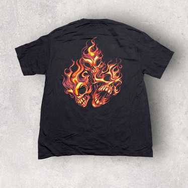 Odm × Vintage Vintage flaming skulls tee - image 1