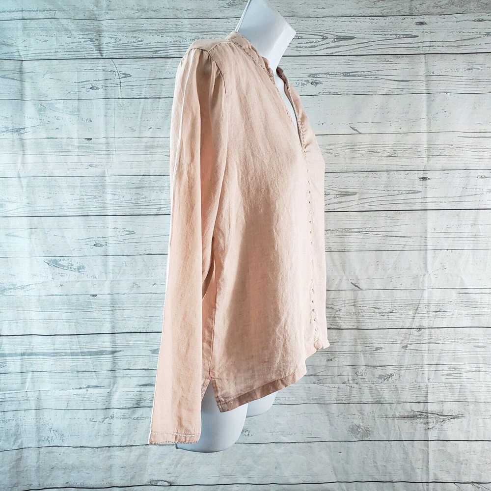 Pinko Dolma Womens Linen Top Sz Medium Pink Gray … - image 3