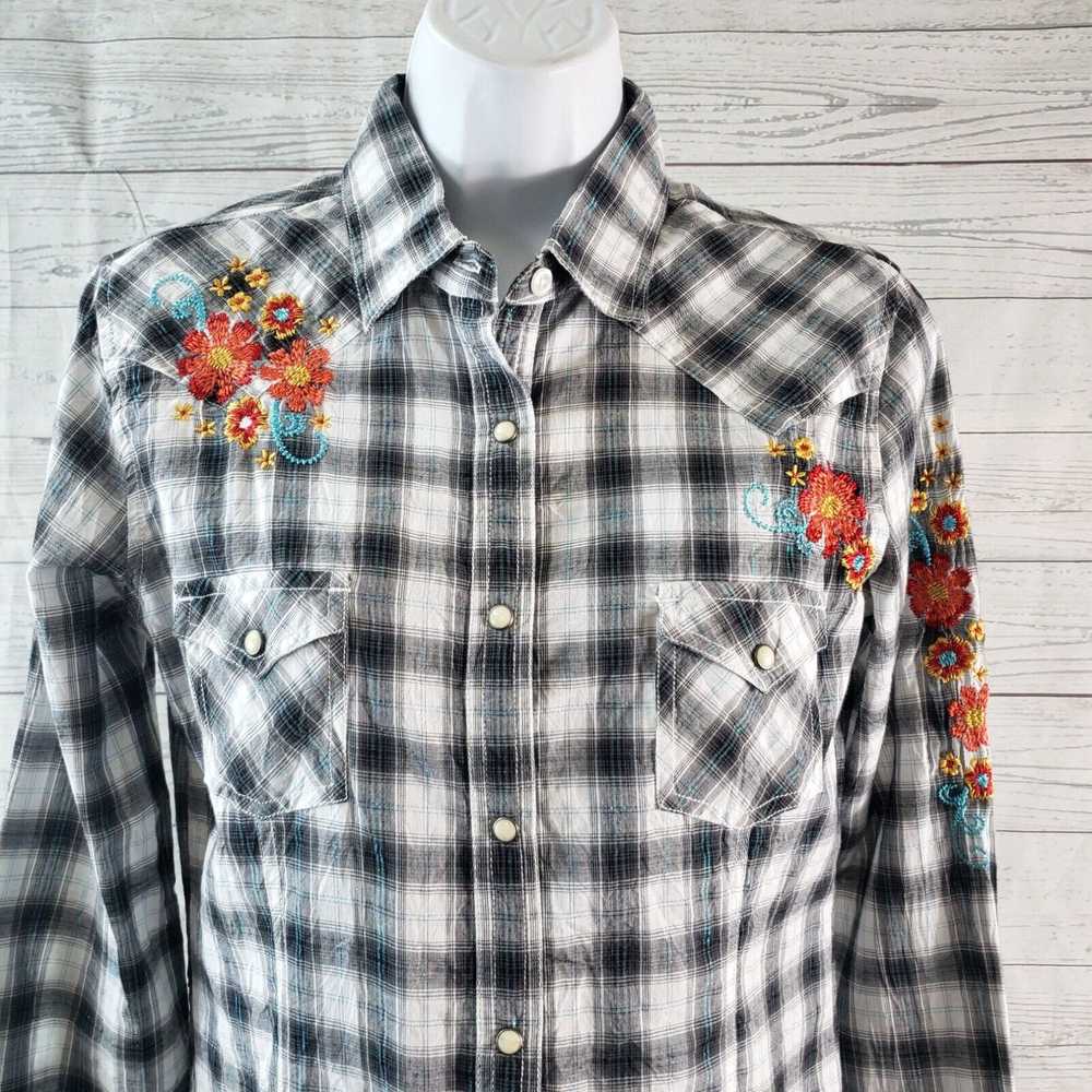 Vintage Panhandle Slim Womens Pearl Snap Shirt Sz… - image 2