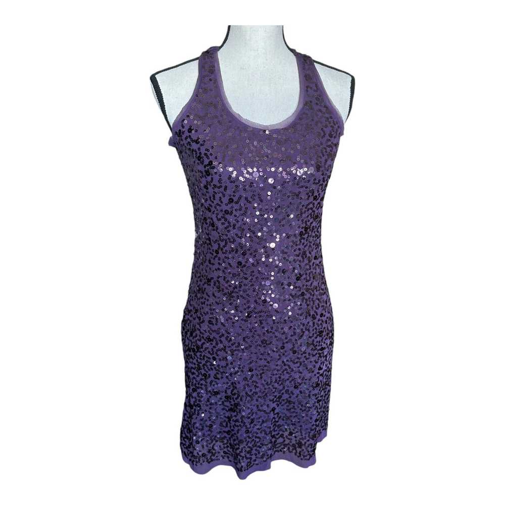 Designer Max Studio Womens Mini Dress Purple Sequ… - image 3