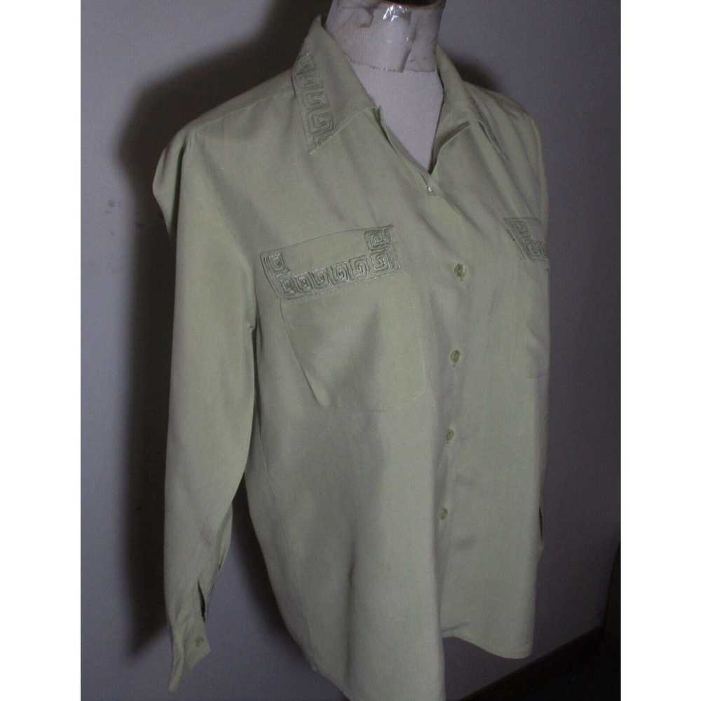 Vintage Women's EDWARD Petites Taupe 100% Silk Bl… - image 3