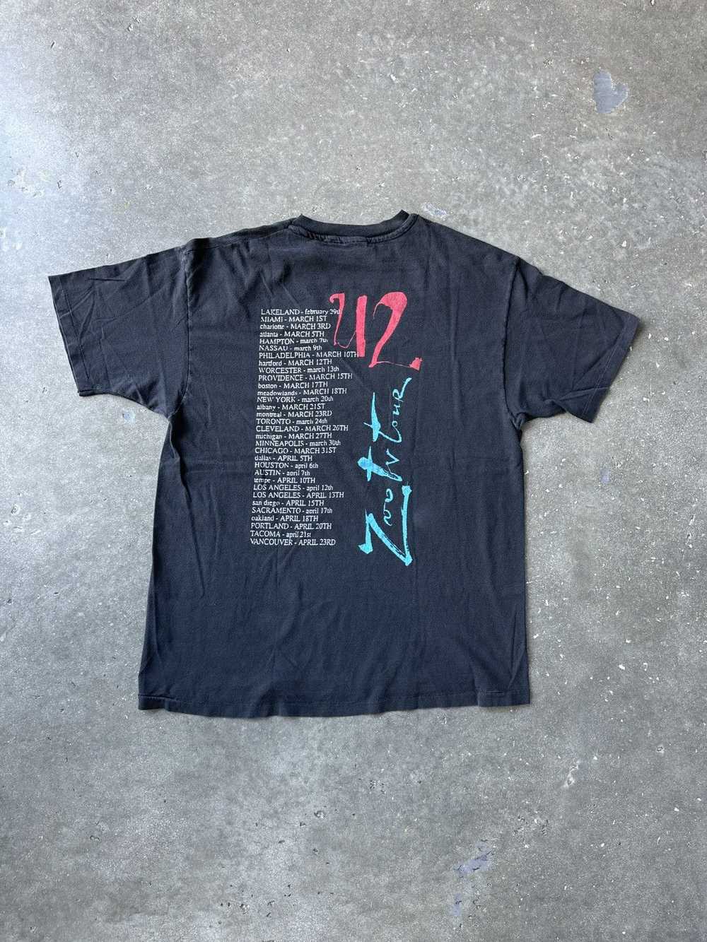 Band Tees × Vintage 1991 Vintage U2 Band Tee Tour… - image 2