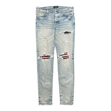 Amiri Amiri MX1 Red Plaid Patch Jeans Clay Indigo