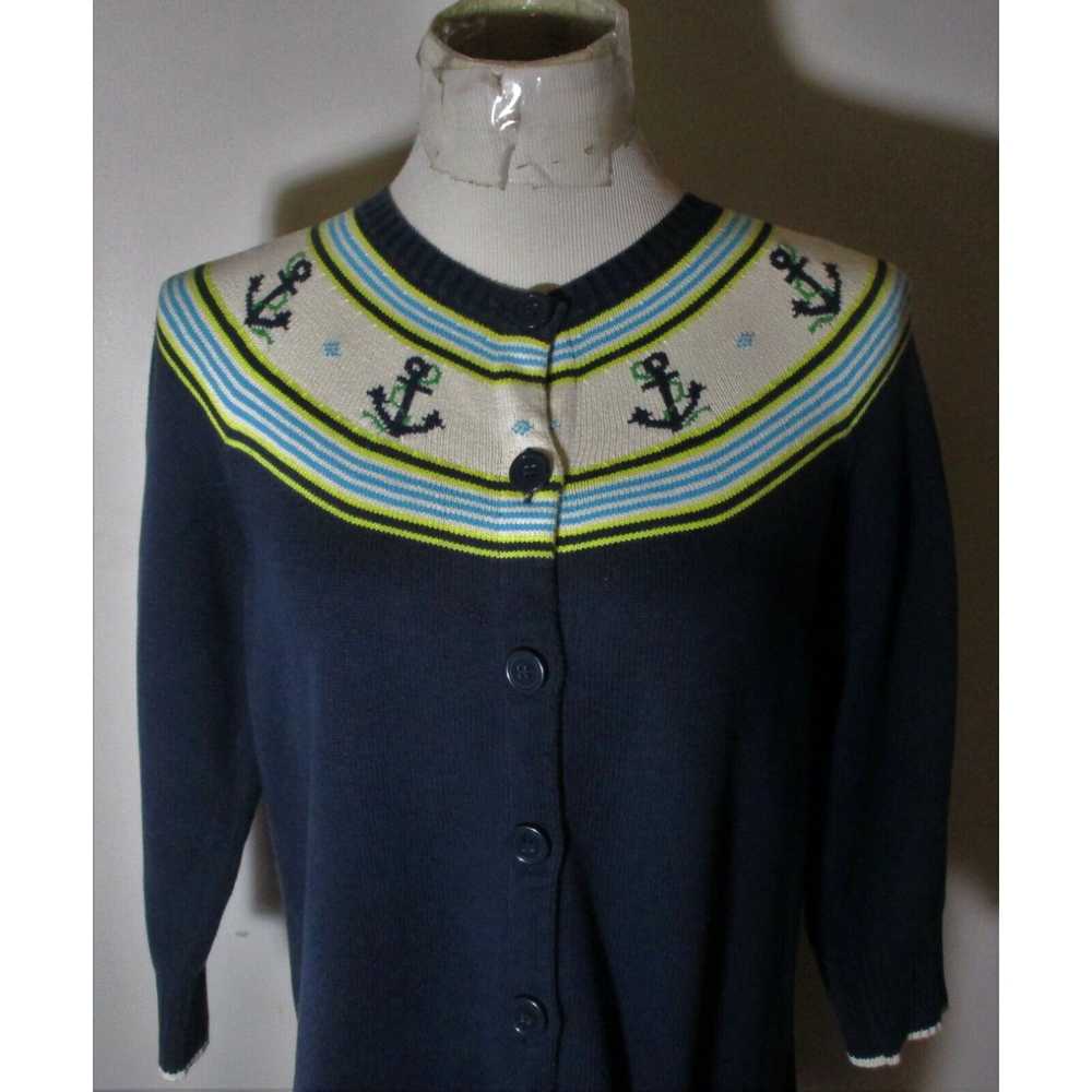 Vintage Women's L.L. BEAN Navy BLue Cardigan Swea… - image 2