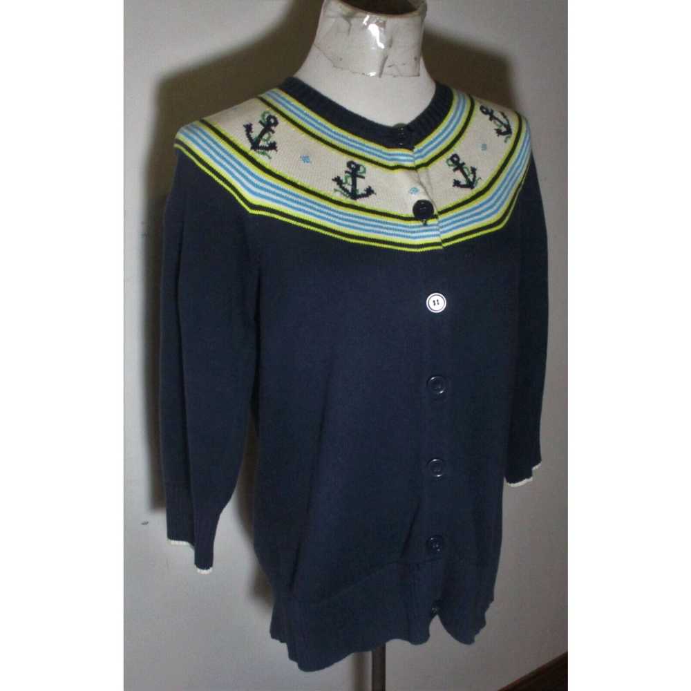 Vintage Women's L.L. BEAN Navy BLue Cardigan Swea… - image 3