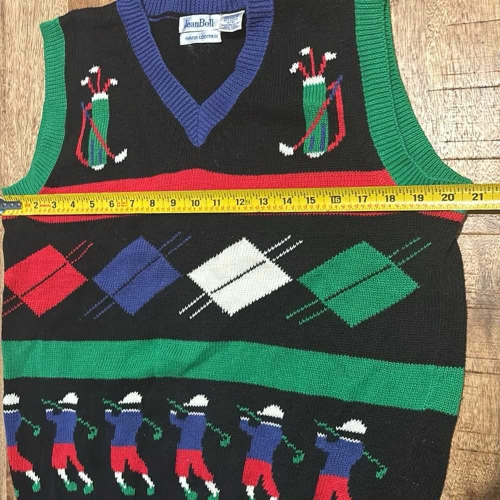 Jean Bell Hand Loomed Golfing Sweater Vest/Ugly C… - image 3