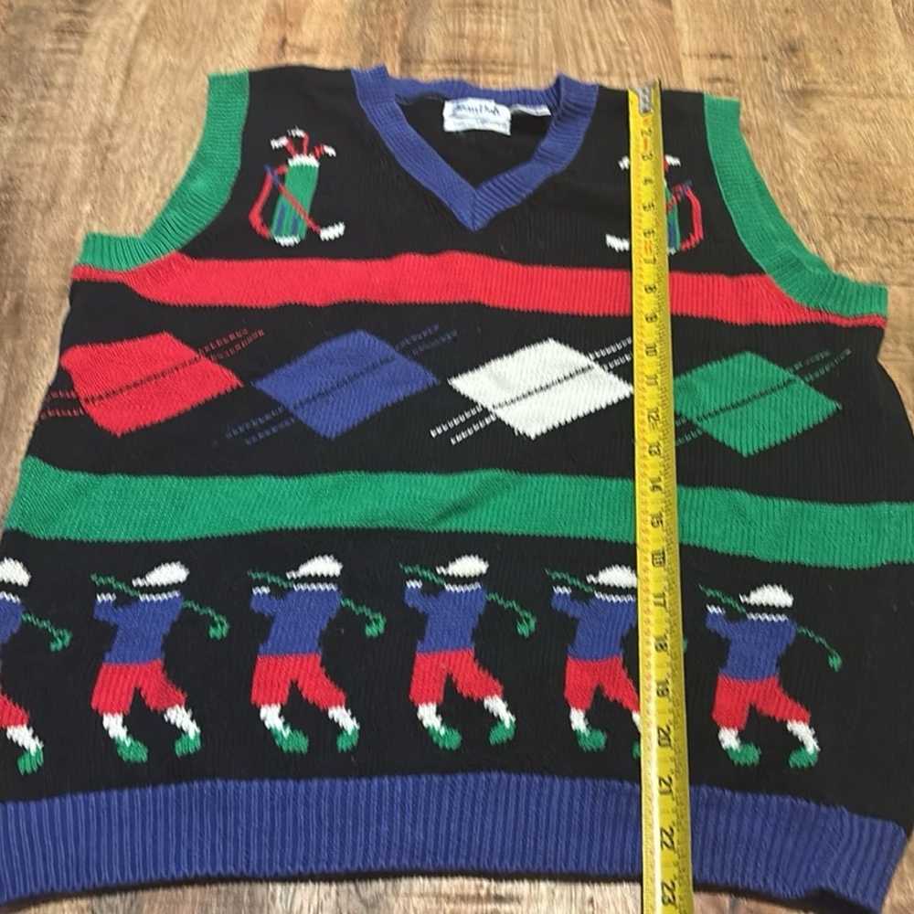 Jean Bell Hand Loomed Golfing Sweater Vest/Ugly C… - image 4