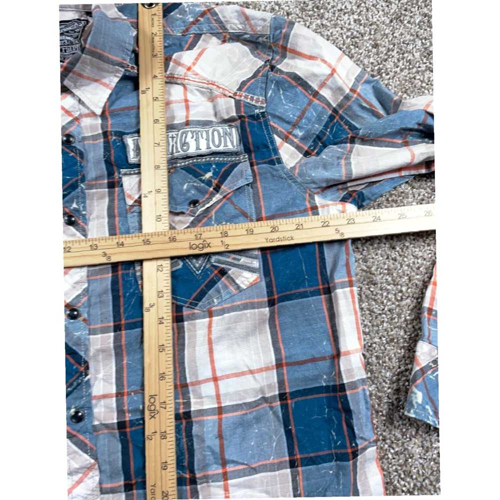 Affliction Authentic Western Style Blue Plaid Shi… - image 6