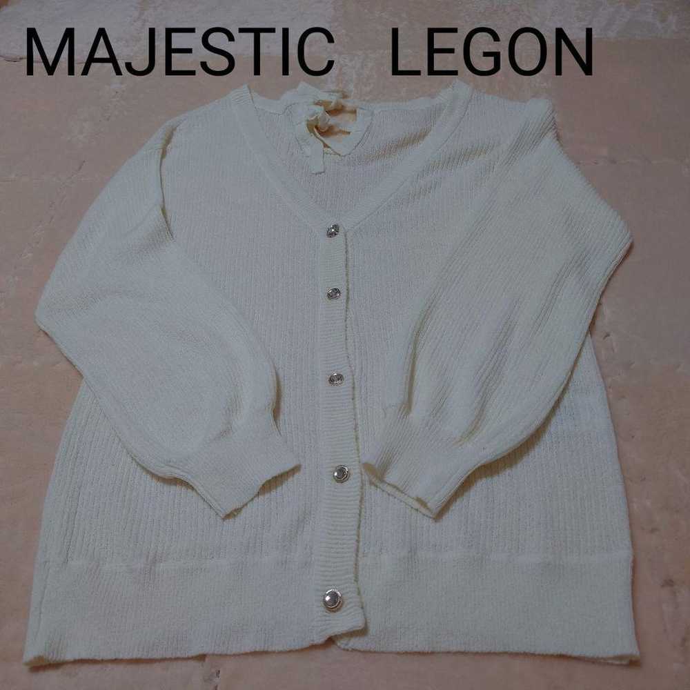 MAJESTIC LEGON White V-Neck Shirt with Back Ribbo… - image 1