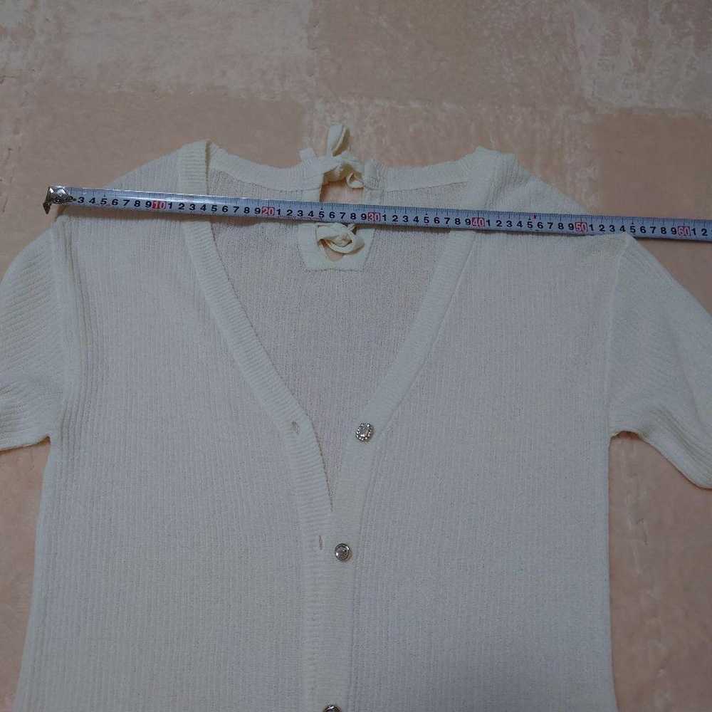 MAJESTIC LEGON White V-Neck Shirt with Back Ribbo… - image 5