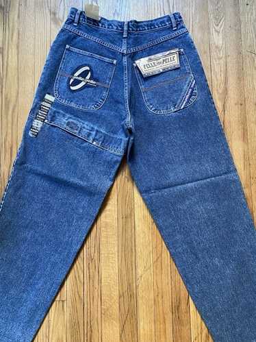 パンツ 90s pelle pelle yarn byed black denim Jnco × pelle pelle - Gem