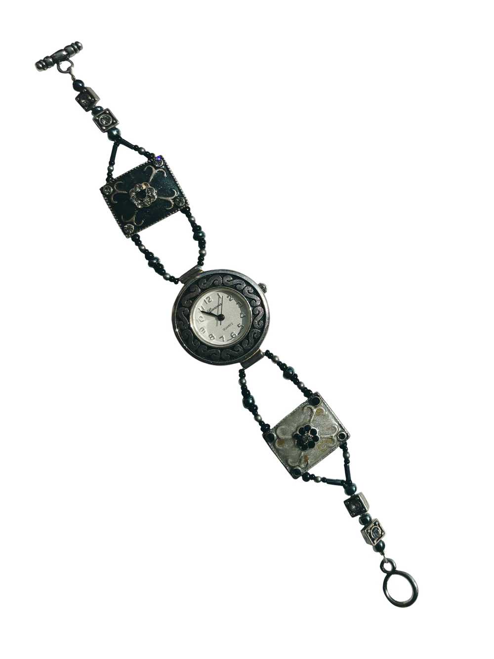 Dark Beaded Toggle Watch - image 1