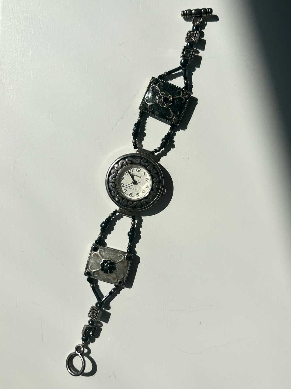 Dark Beaded Toggle Watch - image 3