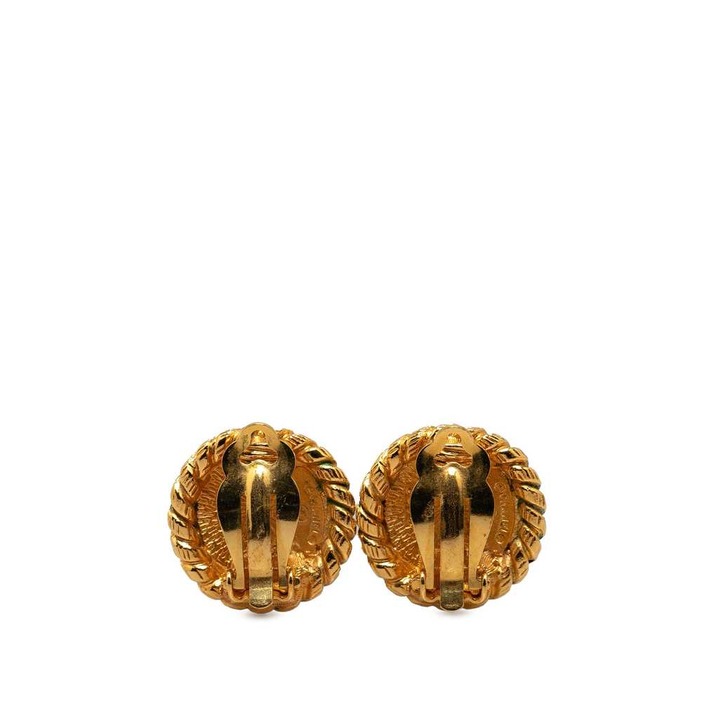 Gold Chanel Gold Plated CC Clip On Earrings - image 2