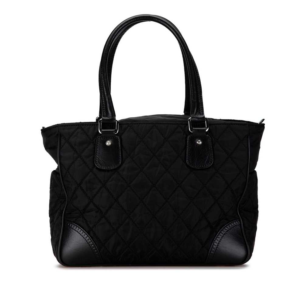 Black Chanel Quilted Nylon Paris-New York Line To… - image 3