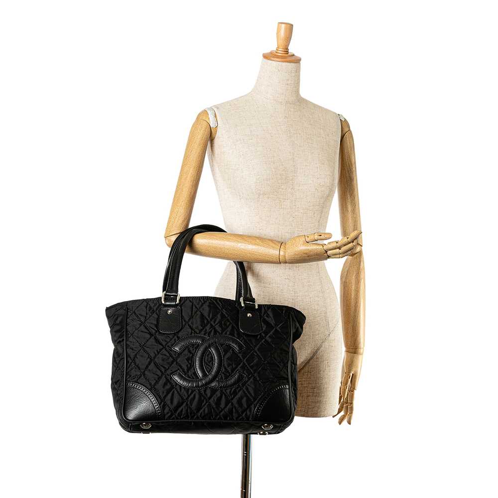 Black Chanel Quilted Nylon Paris-New York Line To… - image 5