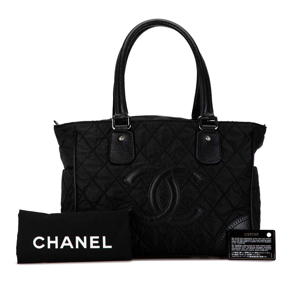 Black Chanel Quilted Nylon Paris-New York Line To… - image 6