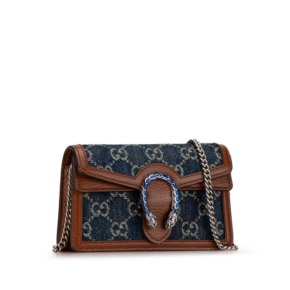 Blue Gucci Super Mini GG Denim Dionysus Crossbody… - image 2