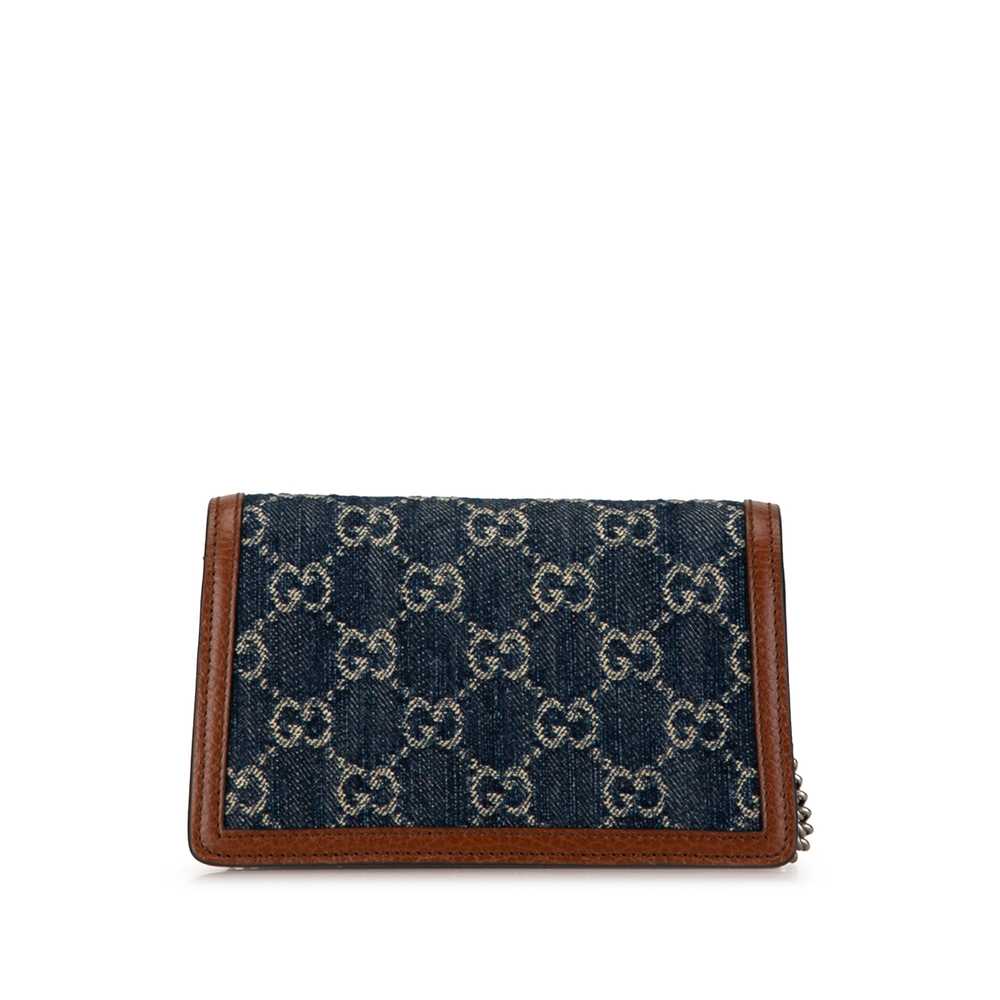 Blue Gucci Super Mini GG Denim Dionysus Crossbody… - image 3